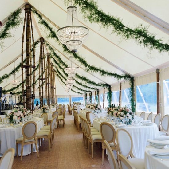 chandeliers for in a wedding tent