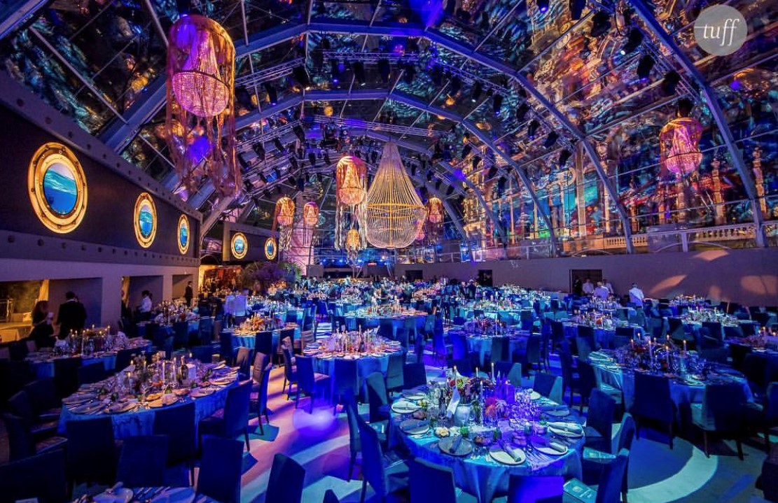 Crystal chandelier rented for the Prince Albert II Foundation Gala in Monaco