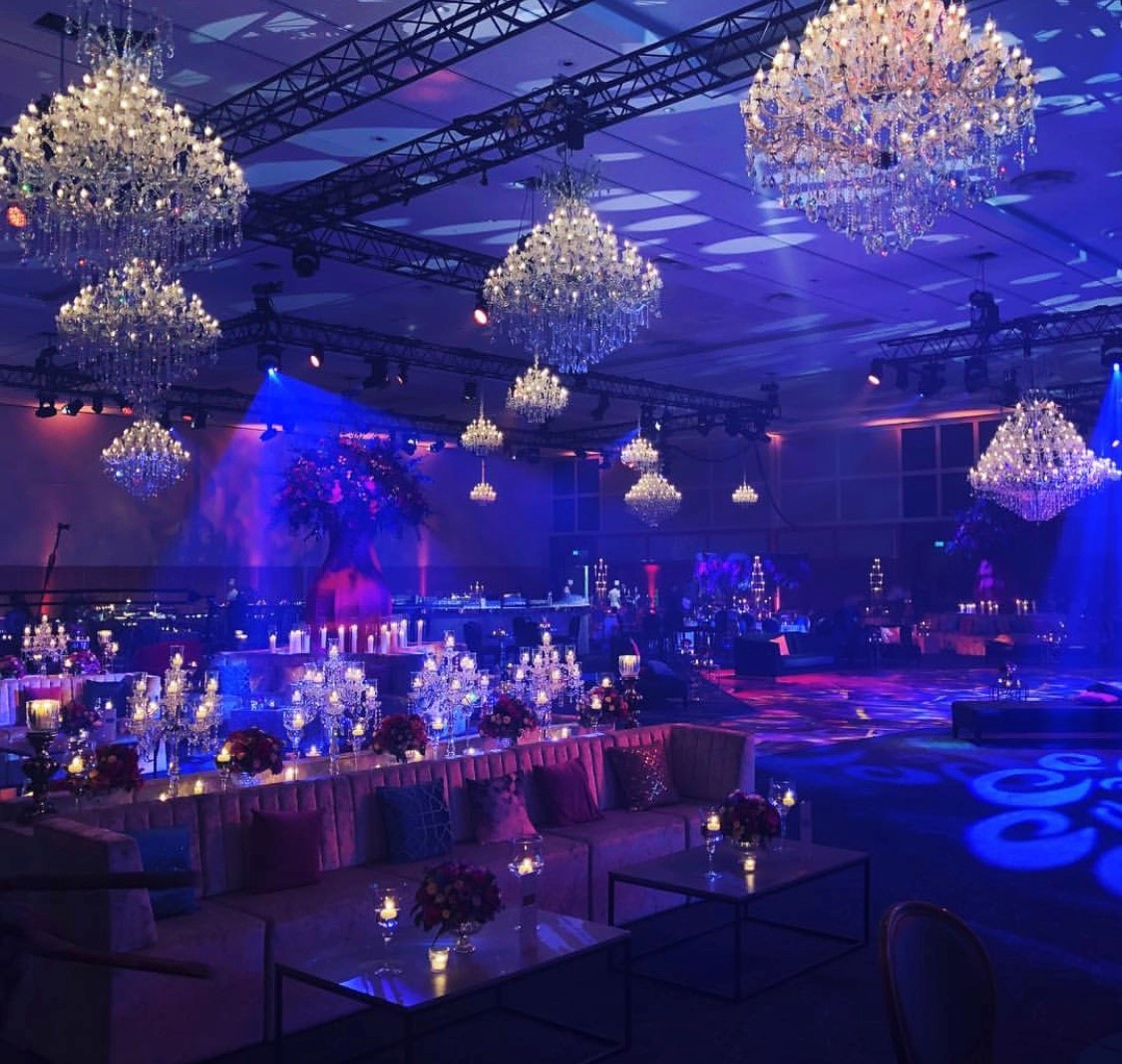 Crystal chandeliers at the InterContinental London — The O2.